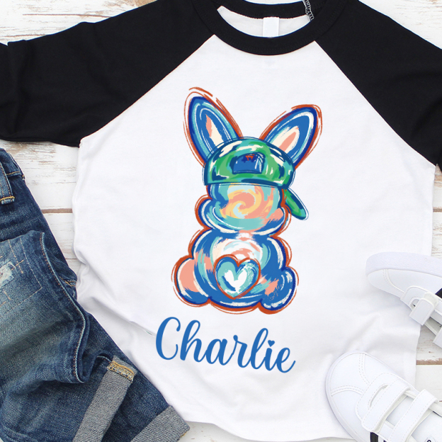 Personalized Kids Easter Bunny Long Sleeves Shirt| Cloth12438