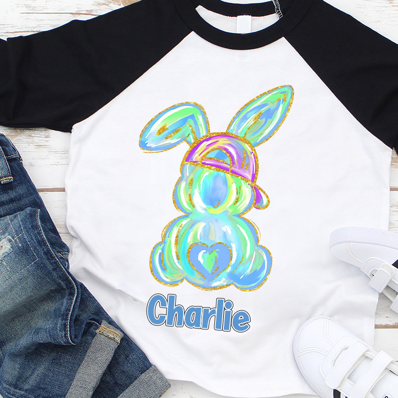 Personalized Kids Easter Bunny Long Sleeves Shirt| Cloth12439