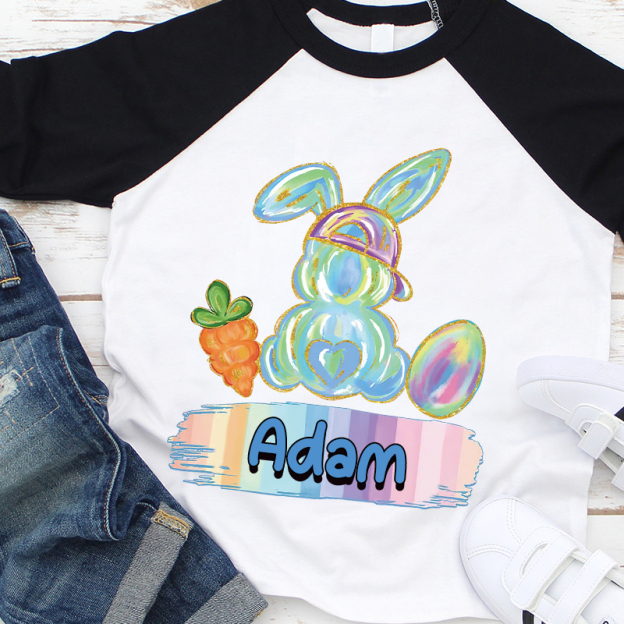 Personalized Kids Easter Bunny Long Sleeves Shirt| Cloth12440
