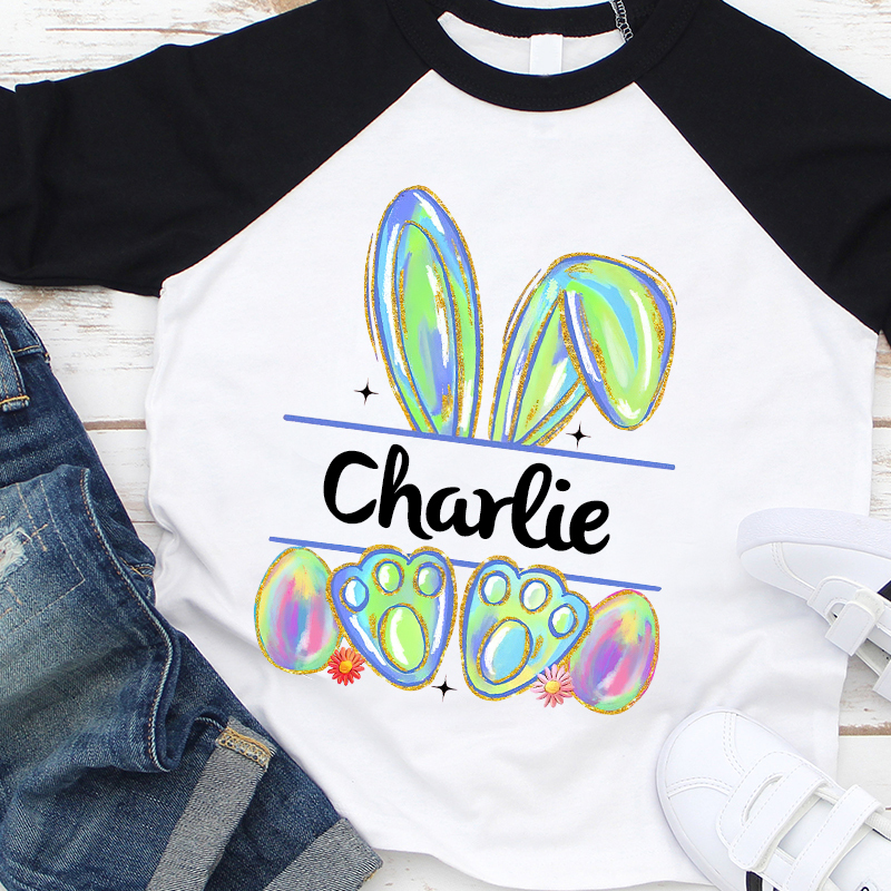 Personalized Kids Easter Bunny Long Sleeves Shirt| Cloth12441