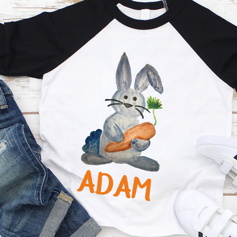 Personalized Kids Easter Bunny Long Sleeves Shirt| Cloth12445