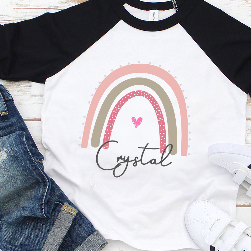 Personalized Girls Rainbow Long Sleeves Shirt| Cloth125