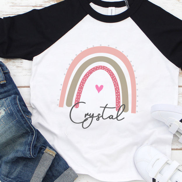 Personalized Girls Rainbow Long Sleeves Shirt| Cloth125