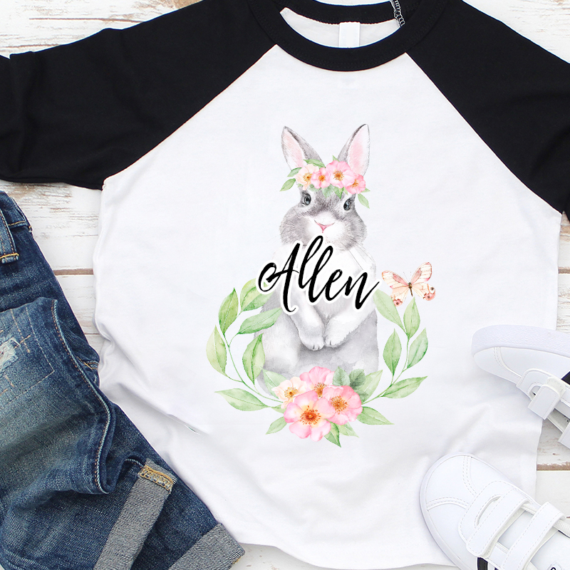 Personalized Kids Easter Bunny Long Sleeves Shirt| Cloth129