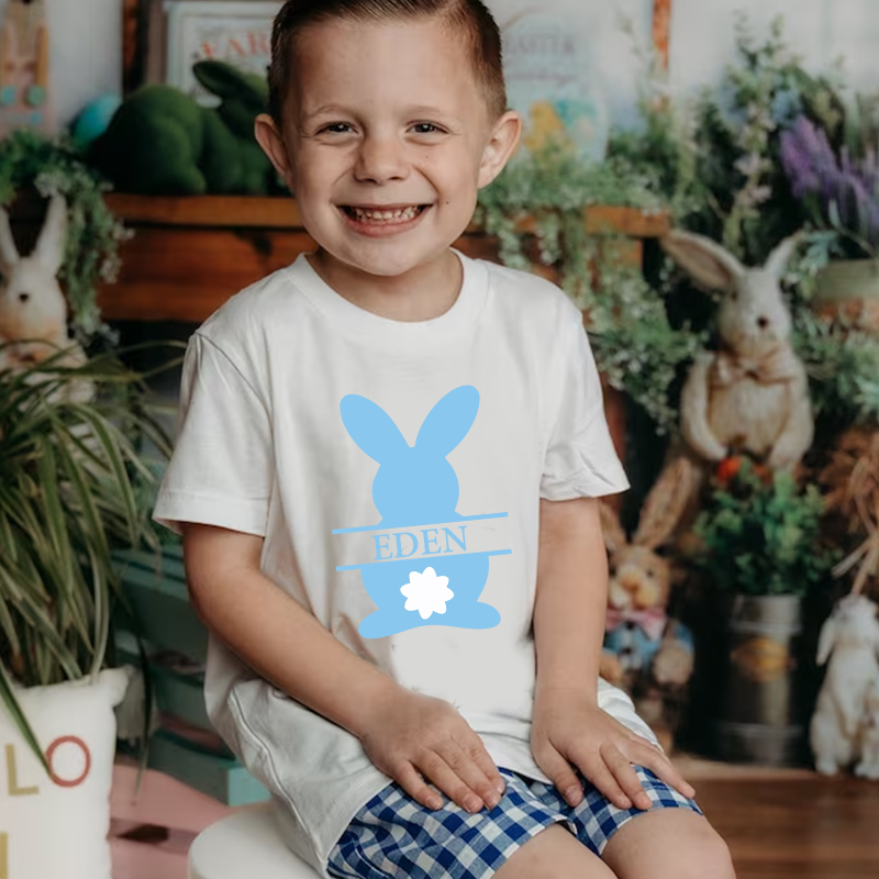 Personalized Kids Bunny Summer T-Shirt| Cloth1410