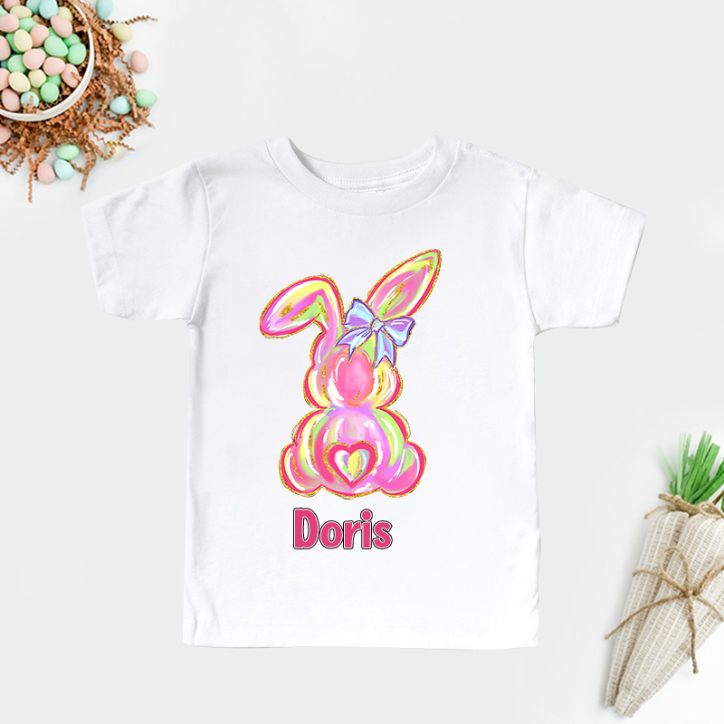 Personalized Kids Bunny Summer T-Shirt| Cloth1411
