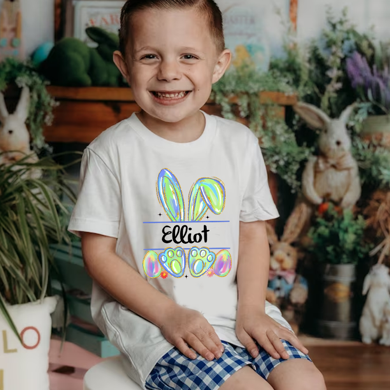 Personalized Kids Bunny Summer T-Shirt| Cloth1413