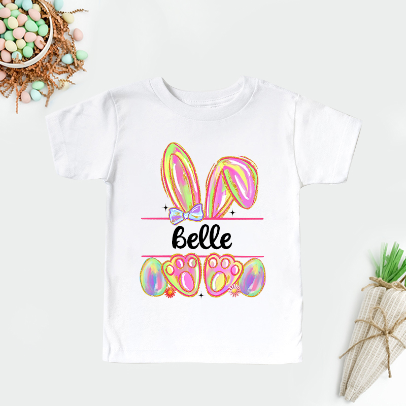 Personalized Kids Bunny Summer T-Shirt| Cloth1413