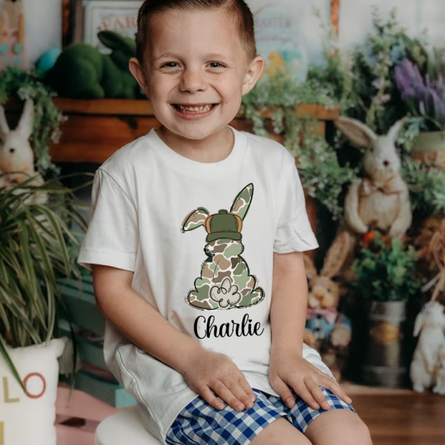 Personalized Kids Bunny Summer T-Shirt| Cloth1416