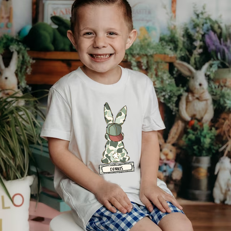 Personalized Kids Bunny Summer T-Shirt| Cloth1417