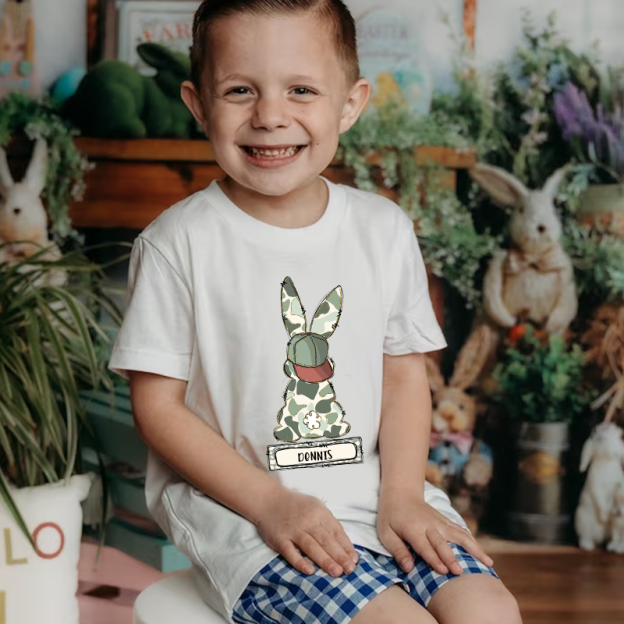 Personalized Kids Bunny Summer T-Shirt| Cloth1417