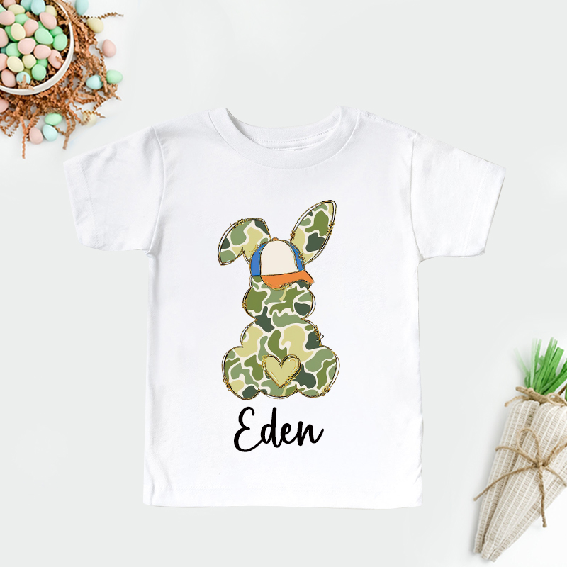 Personalized Kids Bunny Summer T-Shirt| Cloth1417