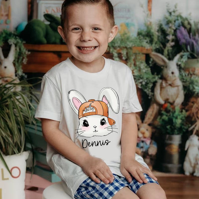 Personalized Kids Bunny Summer T-Shirt| Cloth1419