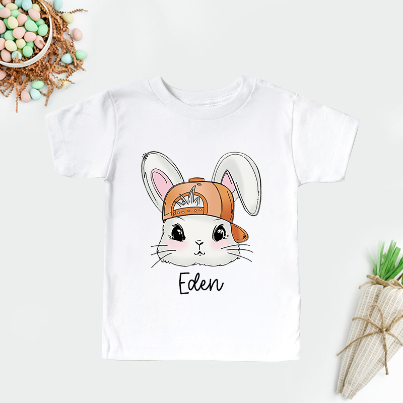 Personalized Kids Bunny Summer T-Shirt| Cloth1419