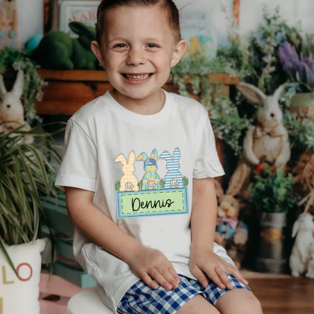 Personalized Kids Bunny Summer T-Shirt| Cloth1420