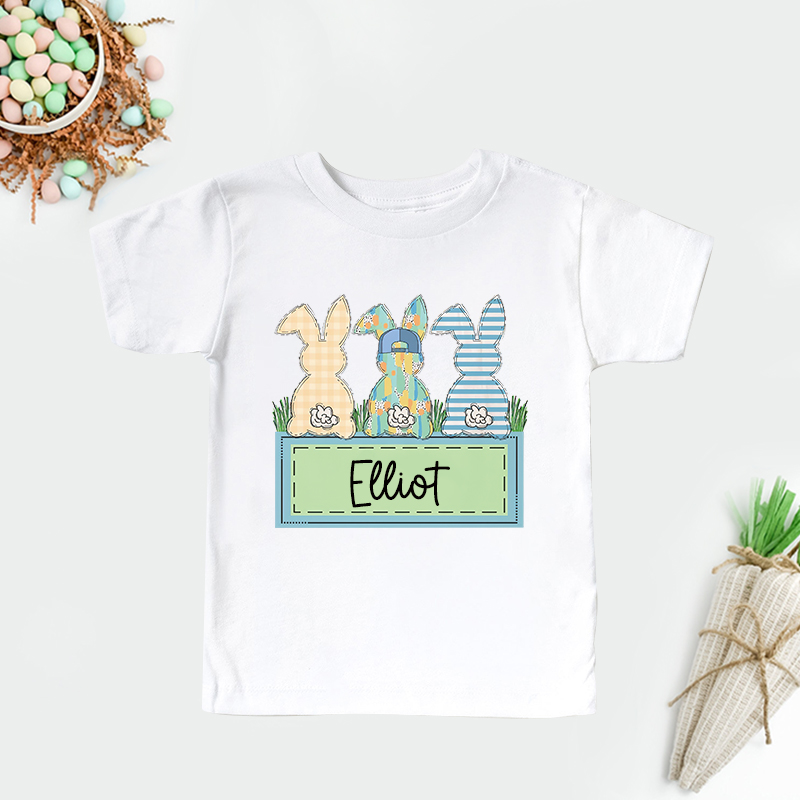 Personalized Kids Bunny Summer T-Shirt| Cloth1420