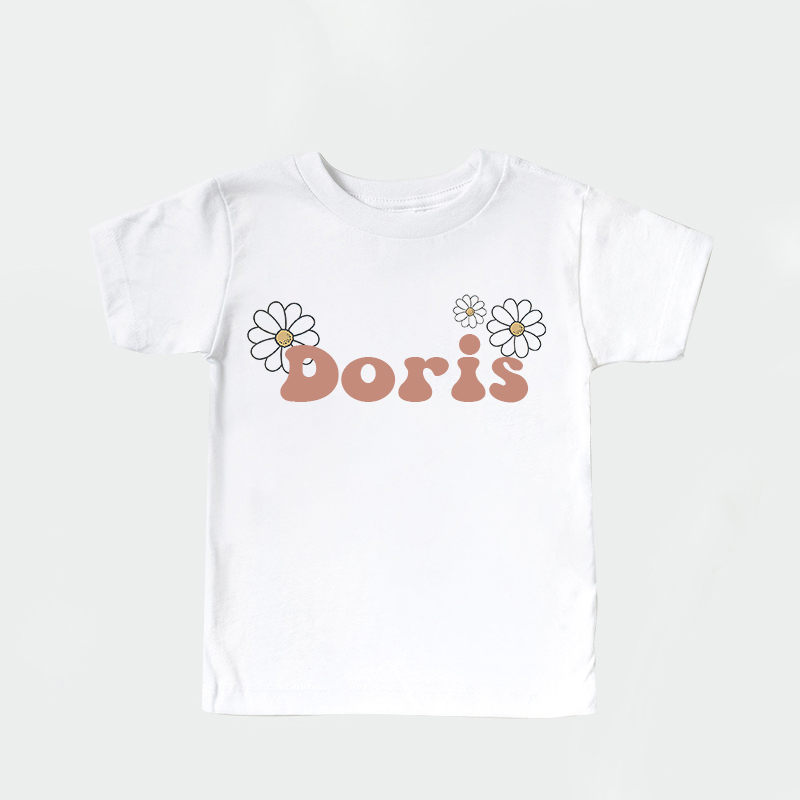 Personalized Girls Retro Cute Daisy T-Shirt| Cloth1425