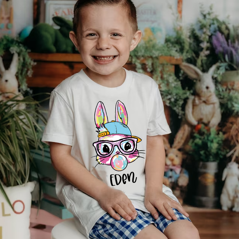 Personalized Kid Bunny Summer T-Shirt| Cloth1430