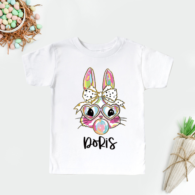 Personalized Kid Bunny Summer T-Shirt| Cloth1430