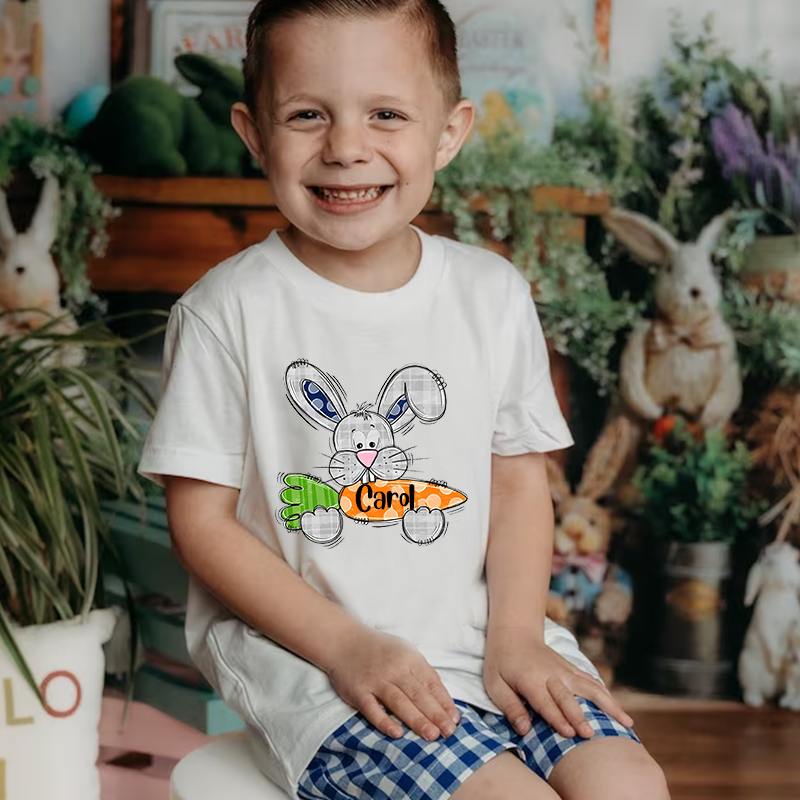 Personalized Kids Bunny Summer T-Shirt| Cloth134