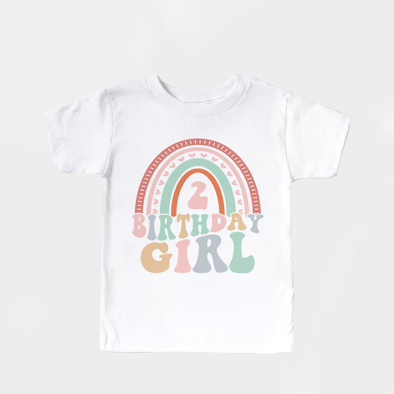 Personalized Girl Retro Rainbow Cozy T-Shirt| Cloth1442