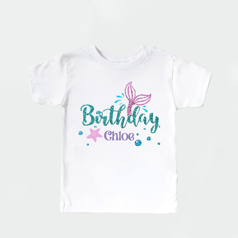 Personalized Girl Mermaid Birthday T-Shirt| Cloth1470