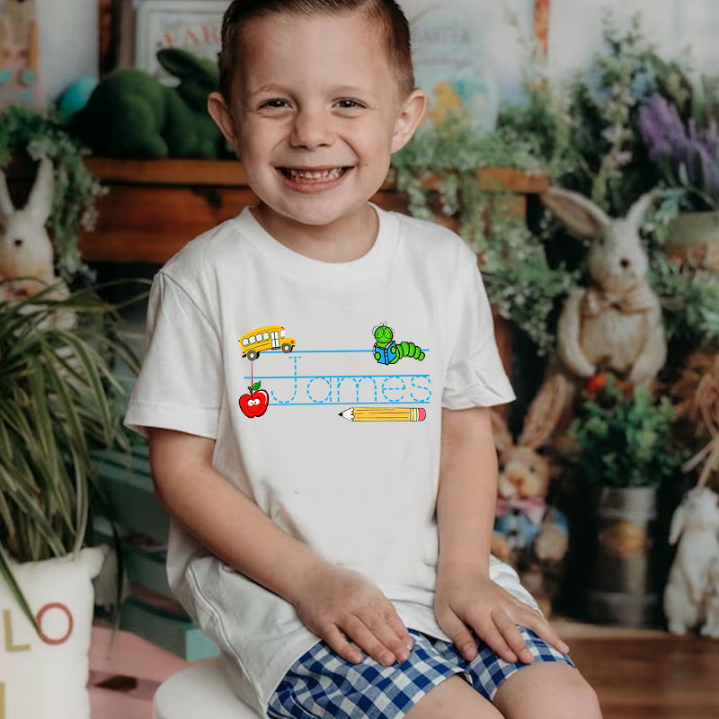 Personalized Kids Back To School Name T-Shirt| Cloth1404