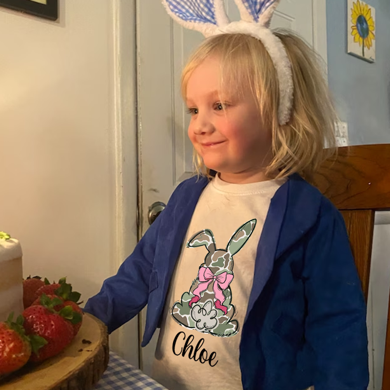 Personalized Kids Bunny Summer T-Shirt| Cloth1416