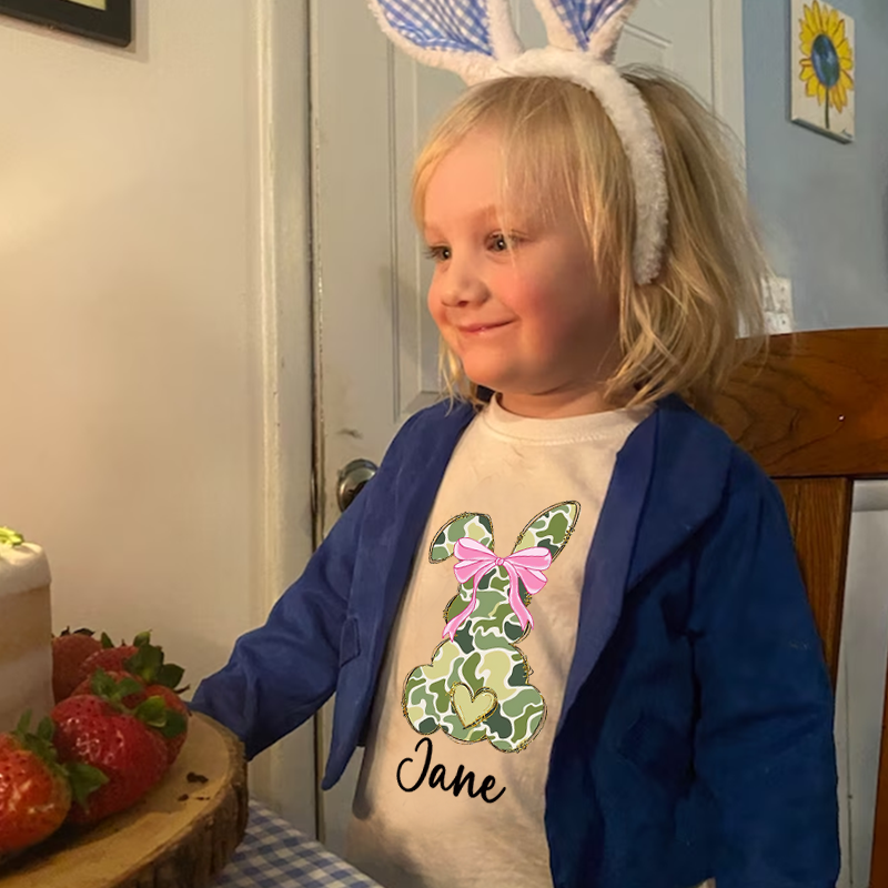 Personalized Kids Bunny Summer T-Shirt| Cloth1417