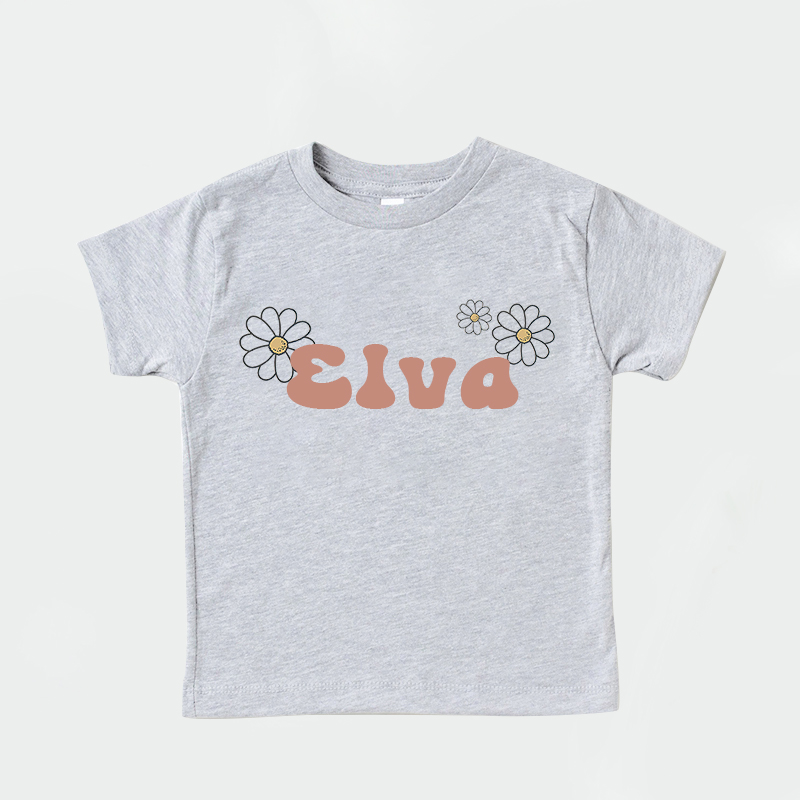 Personalized Girls Retro Cute Daisy T-Shirt| Cloth1425