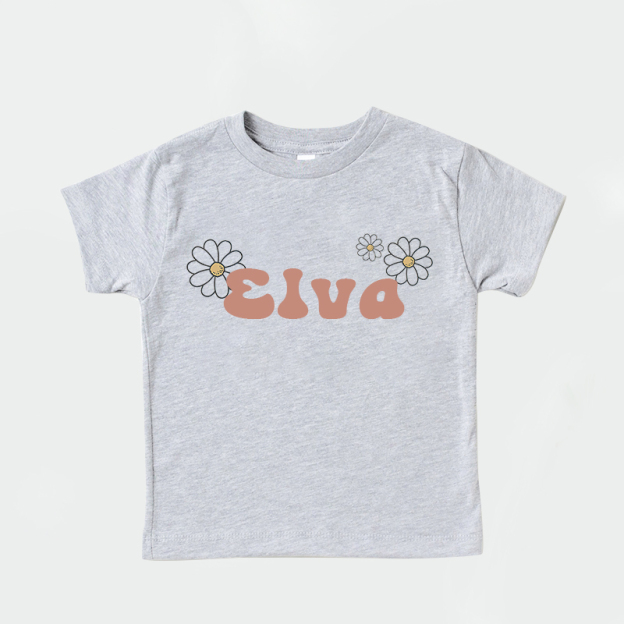 Personalized Girls Retro Cute Daisy T-Shirt| Cloth1425
