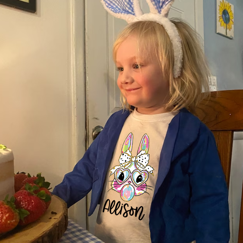 Personalized Kid Bunny Summer T-Shirt| Cloth1430