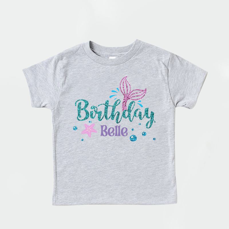 Personalized Girl Mermaid Birthday T-Shirt| Cloth1470