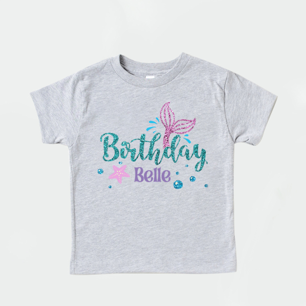 Personalized Girl Mermaid Birthday T-Shirt| Cloth1470