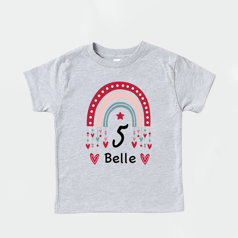 Personalized Girl Rainbow Birthday T-Shirt| Cloth1471