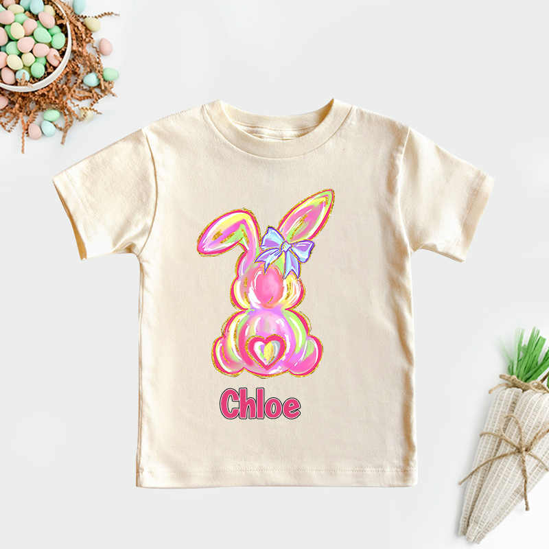 Personalized Kids Bunny Summer T-Shirt| Cloth1411