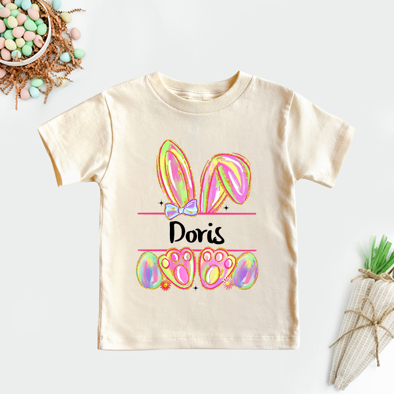 Personalized Kids Bunny Summer T-Shirt| Cloth1413