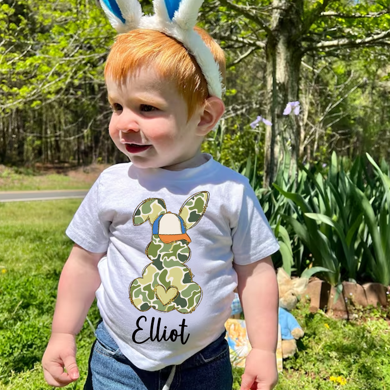 Personalized Kids Bunny Summer T-Shirt| Cloth1417