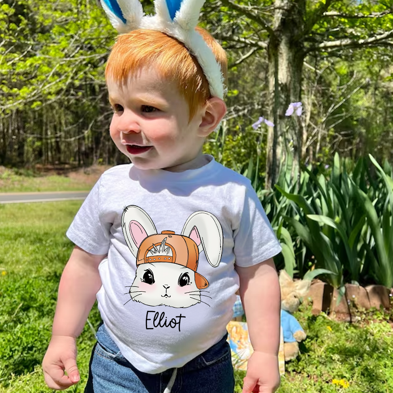 Personalized Kids Bunny Summer T-Shirt| Cloth1419