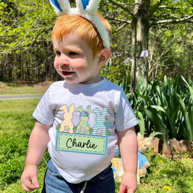 Personalized Kids Bunny Summer T-Shirt| Cloth1420