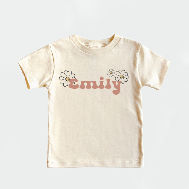 Personalized Girls Retro Cute Daisy T-Shirt| Cloth1425