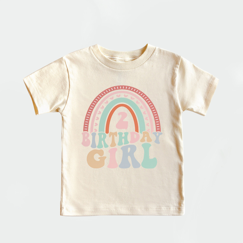 Personalized Girl Retro Rainbow Cozy T-Shirt| Cloth1442