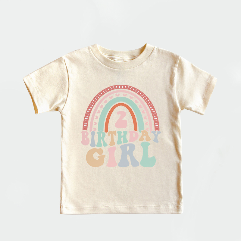 Personalized Girl Retro Rainbow Cozy T-Shirt| Cloth1442