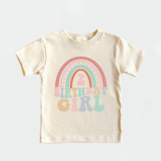 Personalized Girl Retro Rainbow Cozy T-Shirt| Cloth1442
