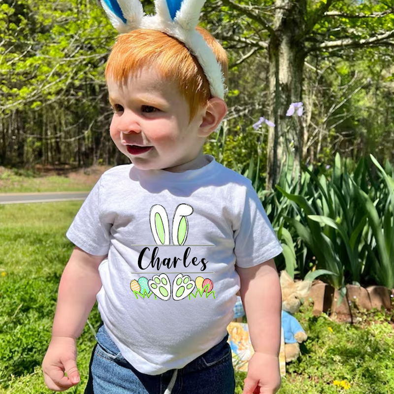 Personalized Kids Bunny Summer T-Shirt| Cloth133