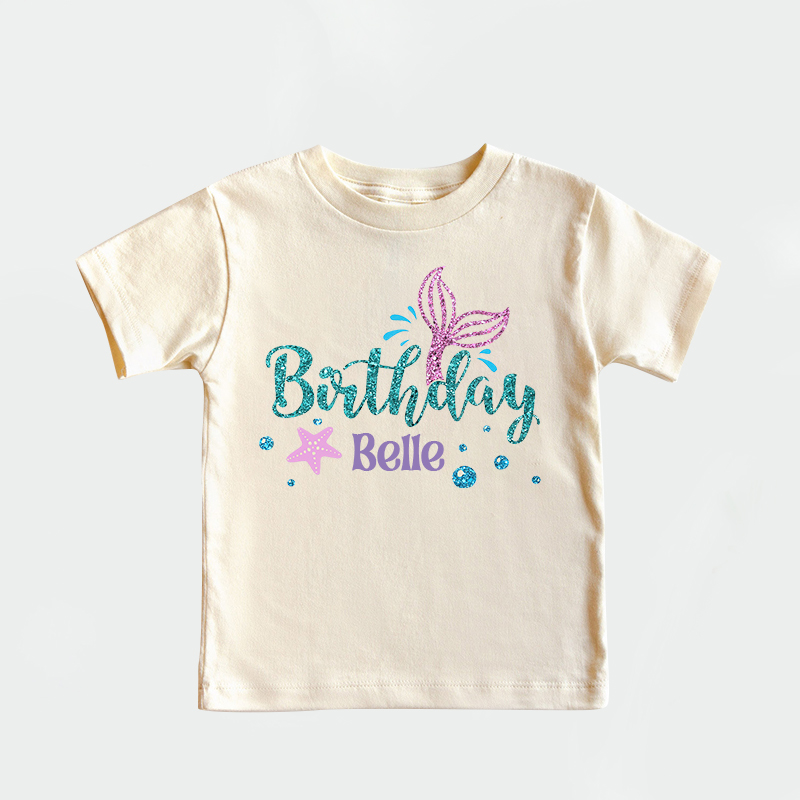 Personalized Girl Mermaid Birthday T-Shirt| Cloth1470