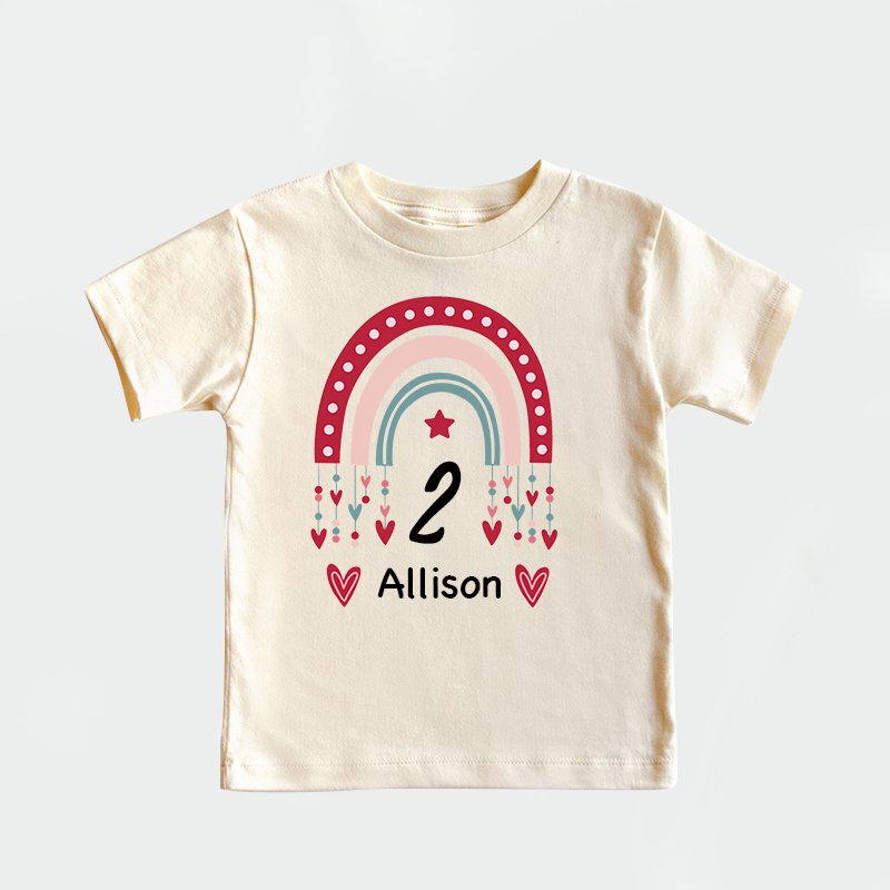 Personalized Girl Rainbow Birthday T-Shirt| Cloth1471