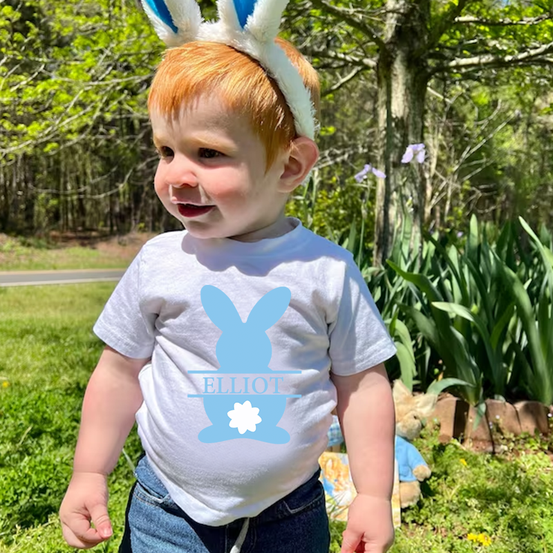 Personalized Kids Bunny Summer T-Shirt| Cloth1410