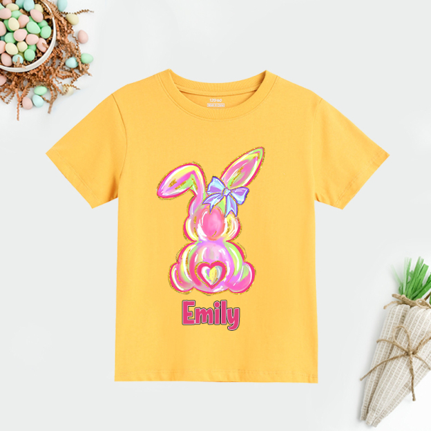 Personalized Kids Bunny Summer T-Shirt| Cloth1411