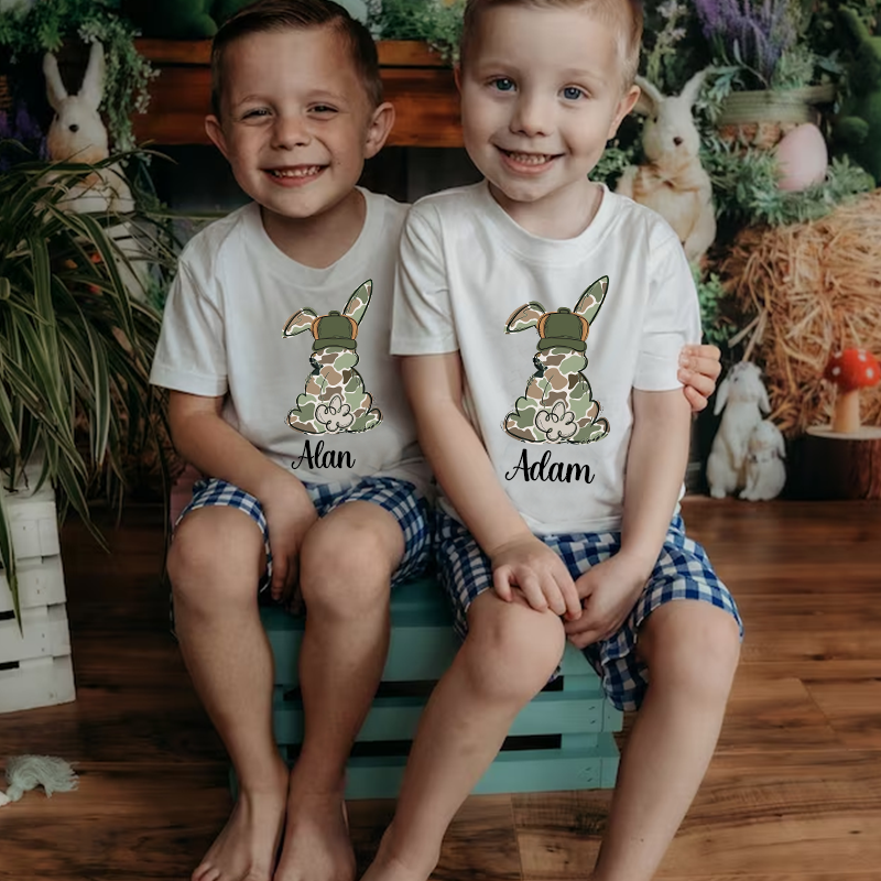 Personalized Kids Bunny Summer T-Shirt| Cloth1416